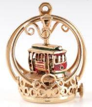 14KT YELLOW GOLD CAROUSEL WATCH FOB