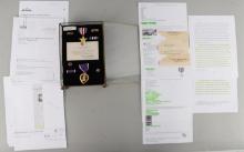 WWII NAMED SILVER STAR PURPLE HEART & DOCUMENTS