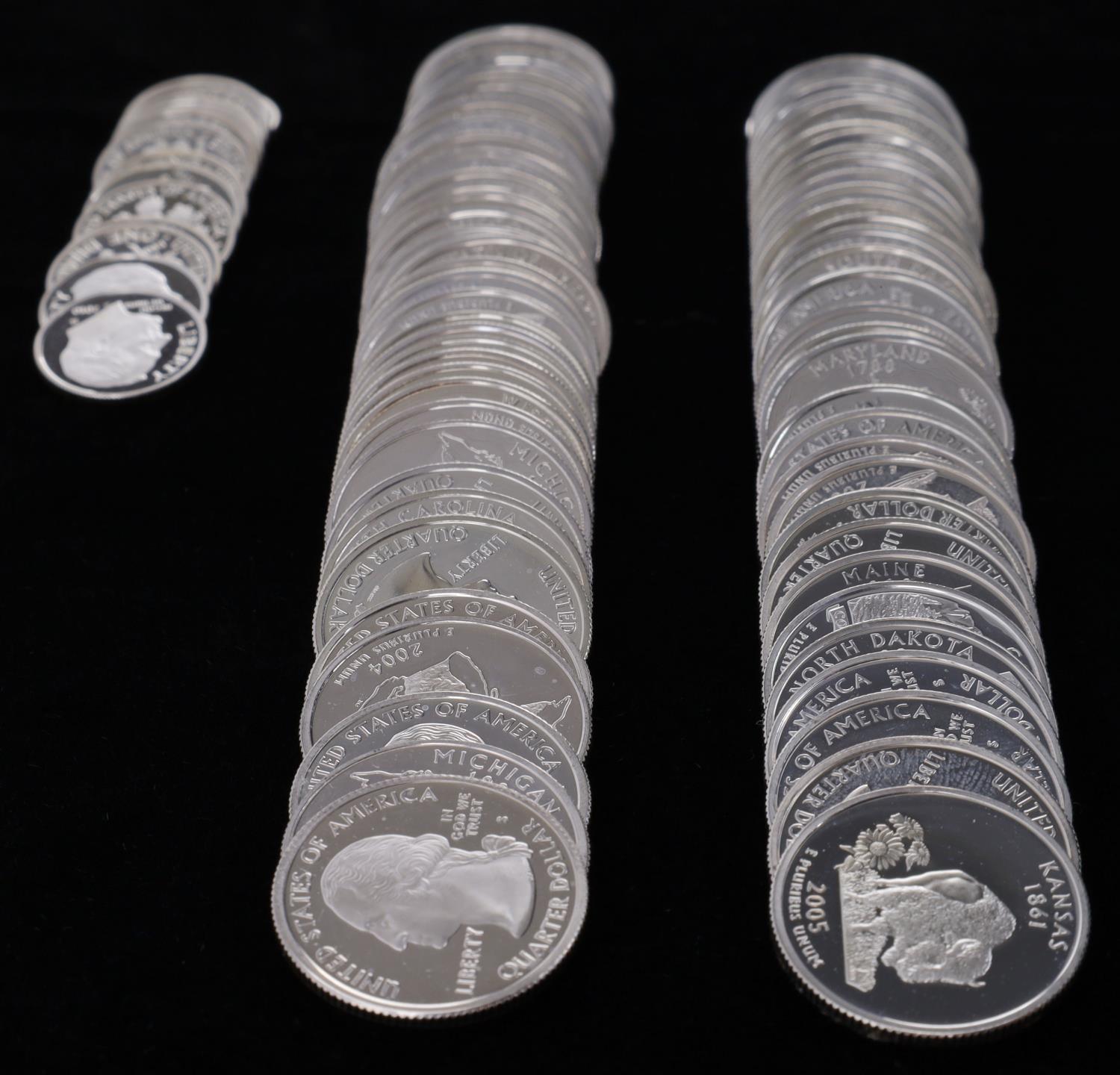 $21.20 FACE VALUE PROOF SILVER STATE QUARTER COINS