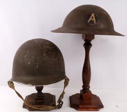 WWI AEF DOUGHBOY WWII M1 HELMET LOT