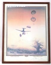IN THE BUSHVELD FRAMED PARATROOPER PAINTING