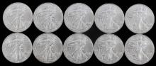 LOT OF 10 2011 SILVER AMERICAN EAGLE BU COINS