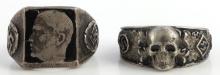 WWII GERMAN THIRD REICH SS HITLER RING LOT OF 2