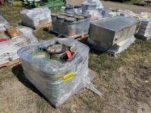(2) PALLETS OF METAL ROOFING HARDWARE & FUEL TANK