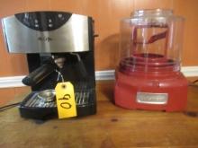 MR. COFFEE ESPRESSO MACHINE AND CUISINART MIXER