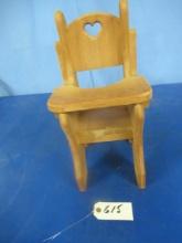 WOODEN DOLL CHAIR  18 T