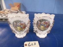 2 COLONIAL VASES  7 T