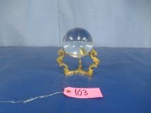 CRYSTAL GLOBE ON STAND