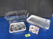 SERVING SET W/ RACKS, TRAYS AND WARMERS