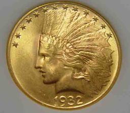 1932 $10 Gold Indian   Flashy, Choice BU