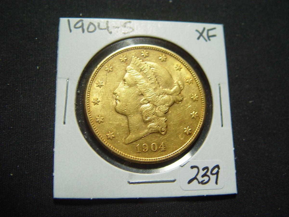 1904-S $20 Gold Liberty   XF