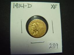1914-D $2.5 Gold Indian   XF