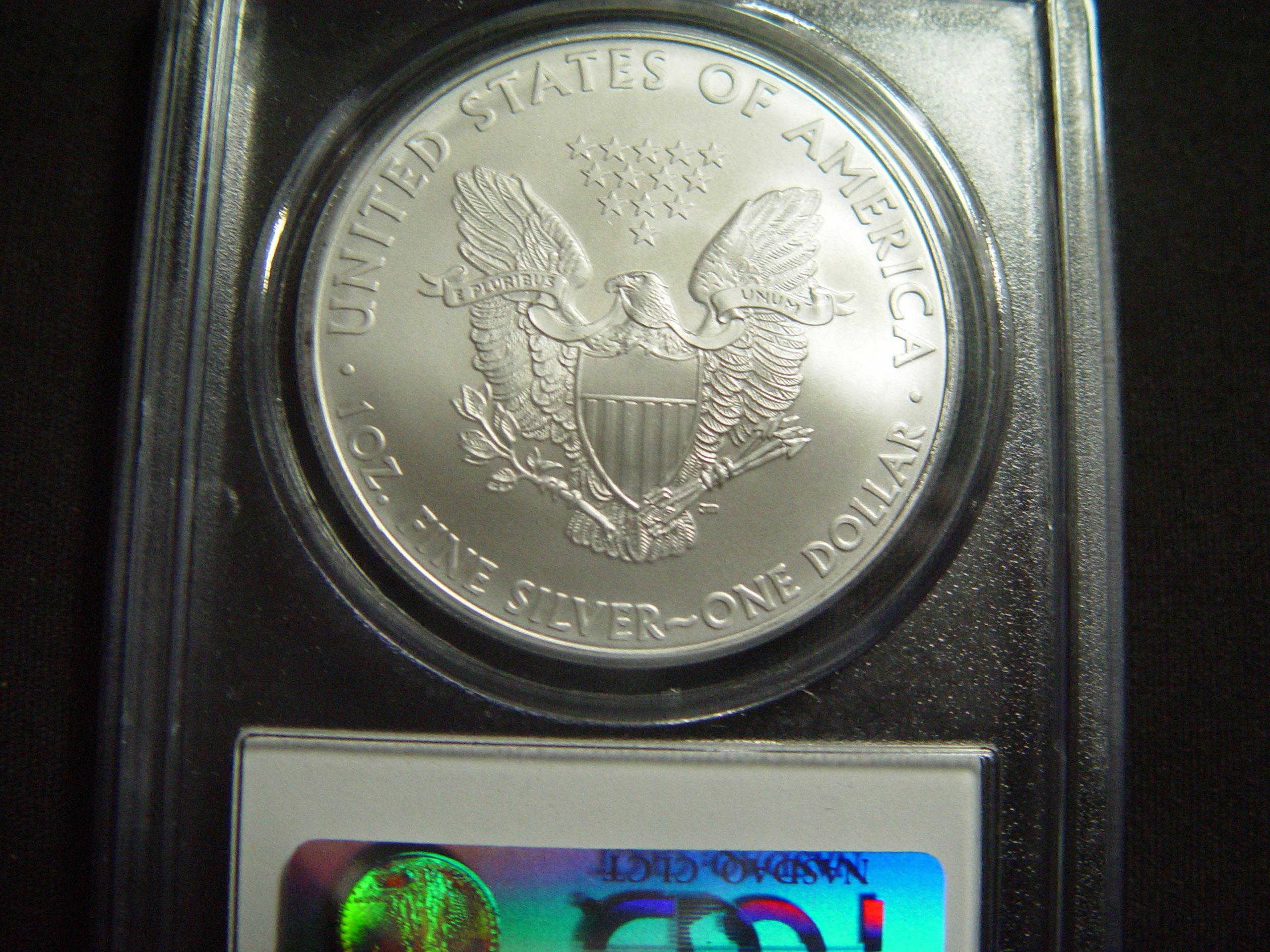 2010 BU Silver Eagle in PCGS "Happy Holidays" holder