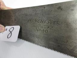 Winchester SKEW BACK SAW # W45-24 WITH OLD TRUSTY LOGO ON SIDE