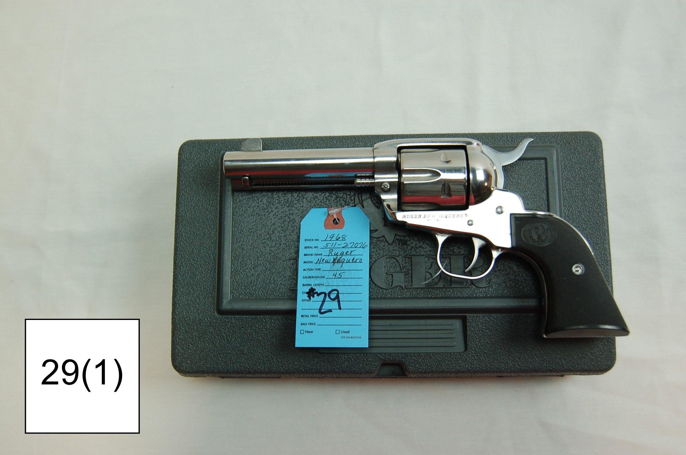 Ruger    New Vaquero    Cal .45 Colt    4½” Condition: Like NIB