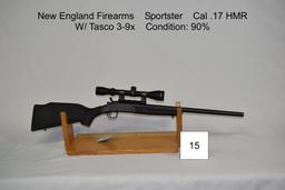 New England Firearms    Sportster    Cal .17 HMR    W/ Tasco 3-9x