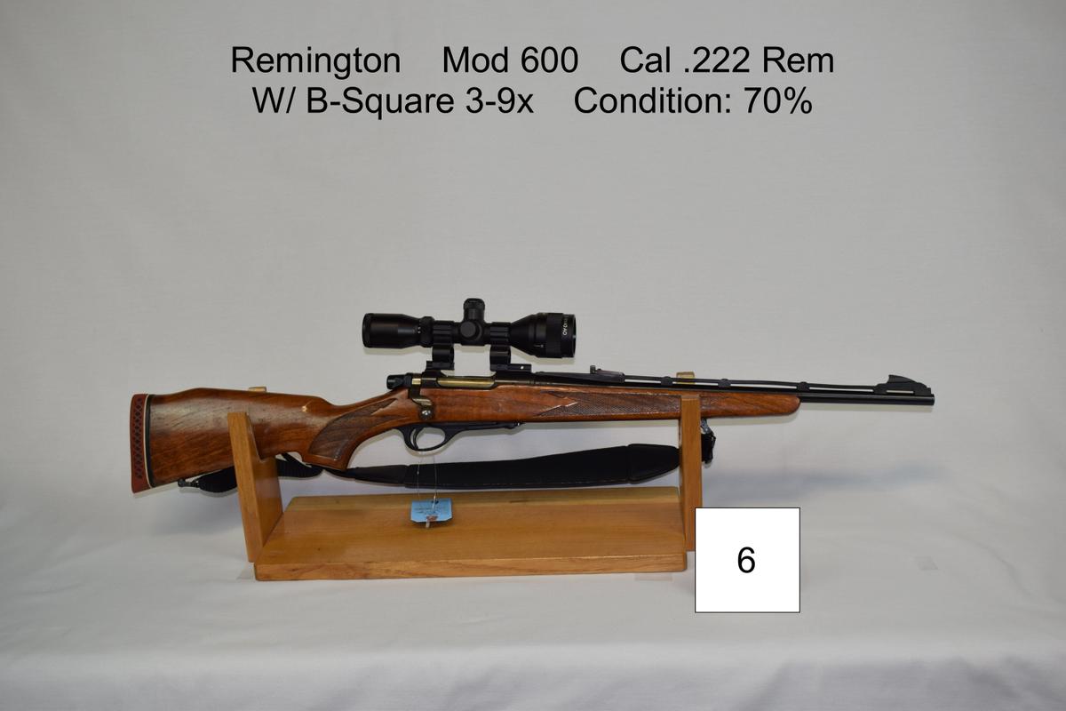 Remington    Mod 600    Cal .222 Rem    W/ B-Square 3-9x