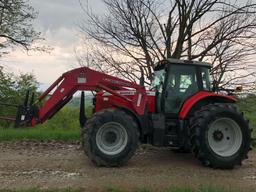 2004 Massey Ferguson 6485 Dynashift tractor 4x4 C/H/A w/1090 highlift 2616 hours