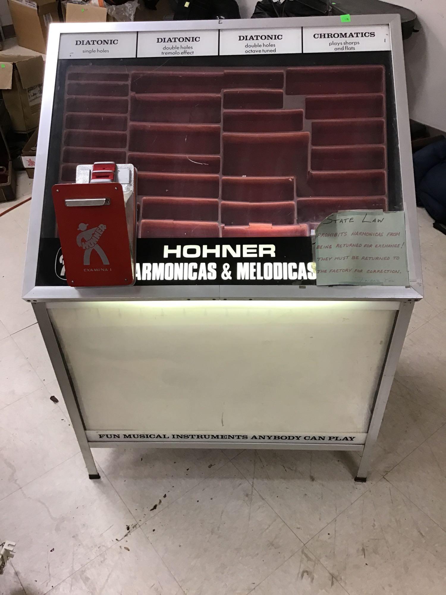 Homner Harmonicas Display, with working electric, approx 45 inches tall
