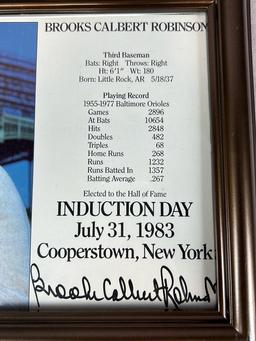 Brooks Robinson Signed Framed Photo with stats