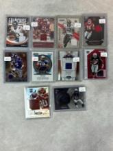(10) Football Jersey Cards - Hester, Young, Charles, Gore