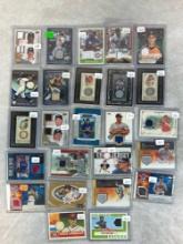 (25) Baseball Jersey Cards - Mauer, McGriff, Teixeira, Sizemore, Soriano, Cano