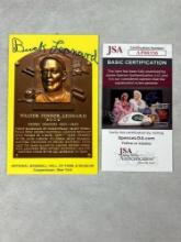 Buck Leonard Signed Hall of Fame Post Card- JSA