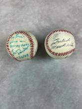 Mookie Wilson and Tom Lasorda Signed Professional League and Wilson Baseball