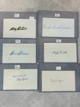 (6) Signed 3 x 5 Index Cards - Bruton, Grimes, Regalado, Jordan, Beck, and Torgeson