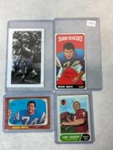 (3) Signed Football Cards and 1 Signed Photo