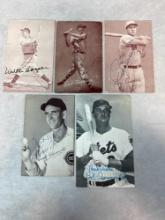 (5) Signed Exhibit Cards - Cooper, Torgeson, Sievers, Blackwell, and Aspromonte
