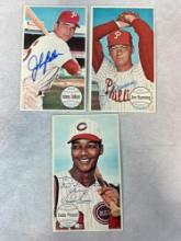 (3) Signed Topps Giants Cards - Pinson, Bunning, and Callison