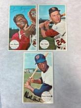 (3) Signed Topps Giants Cards - Groat, Hinton, and Wagner