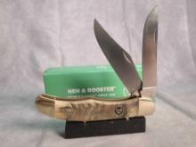 HEN AND ROOSTER 0069RH FOLDING KNIFE RAMS HORN