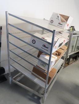 aluminum cart w/ angled shelves