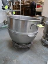 stainless 80 qt mixing bowl on dolly