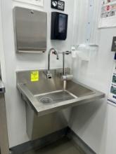 Just Stainless Steel Hand Sink W/ Eyewash, Soap And Paper Towel Dispenser