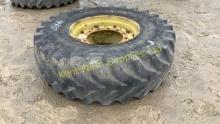 TRACTOR TIRE AND RIM 18.4 R26 X2