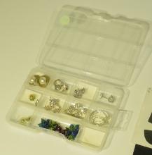 plastic earring jewelry box with 8 pair designer earrings