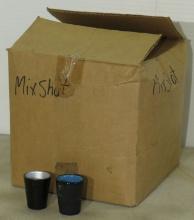 M Ware Tapered 1.5 Shot Glasses (56 Black with Blue and 45 Silver with Black)
