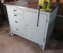 Steel Machinist cabinet with 5/8” thick stainless top, 40”w x 35”h x 30”d