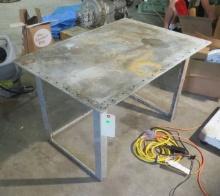 Steel Machinist table with 1/4” steel top, 28”w x 40”l x 24”h