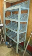 Steel basket shelving unit for heavy fittings, 45” w x 18” d x 72”h,
