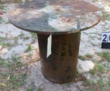 Steel plate, 34" diameter, 1" thick, Cylinder 31"h x 18" diameter (Plate is not welded to pipe) was