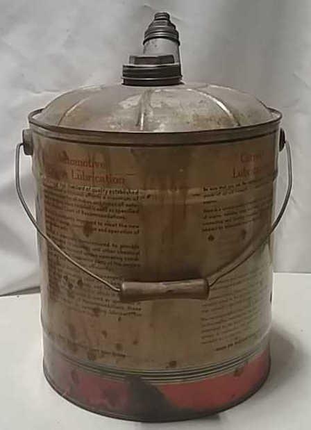 5 Gallon Mobiloil Can And Car-snac Holder