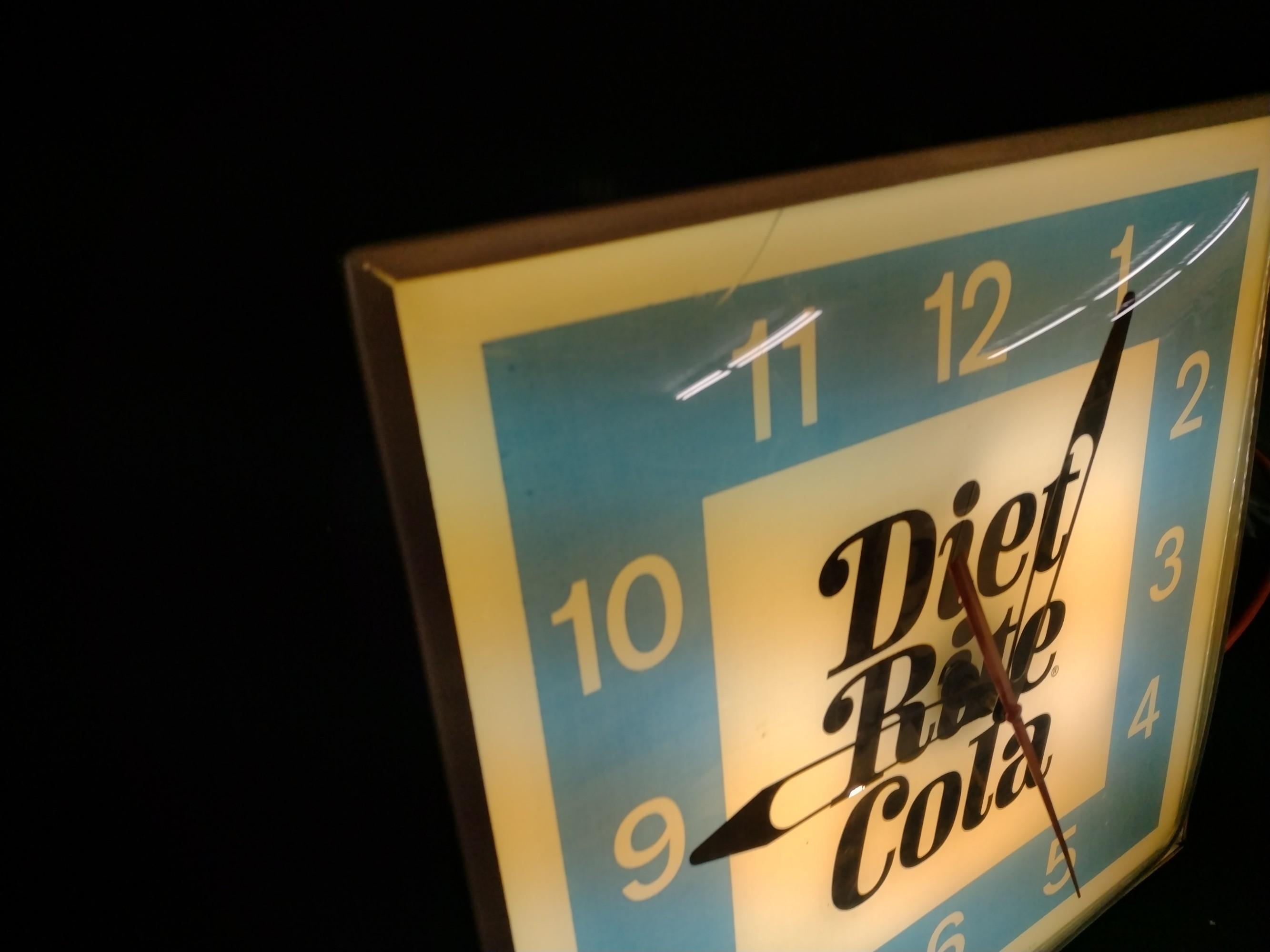 PAM Diet Rite Cola Lighted Advertising Clock