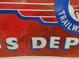 Vintage DSP Continental Trailways Bus Depot Sign