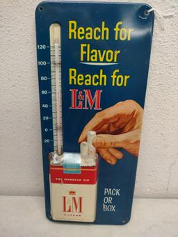 Vintage L&M Cigarette Advertising Thermometer