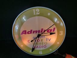 Admiral Color TV Lighted Advertising Clock