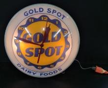 AP Gold Spot Dairy Foods Lighted Advertising Clock